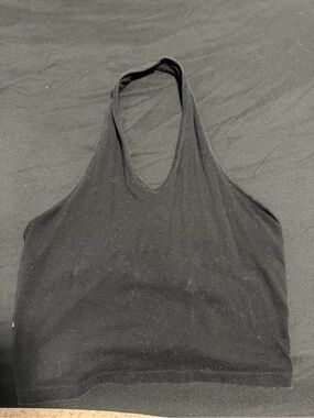 wild fable Black Halter Crop Tank Top